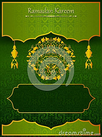 Decorated Islamic Arabic floral design for Ramadan Kareem background on Happy Eid festival Vector Illustration