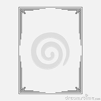 Decorated line frame. Ornamental simple frame template. Vector. Vector Illustration