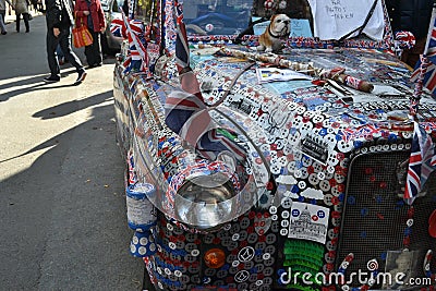 Decorated London Taxi Cab Editorial Stock Photo