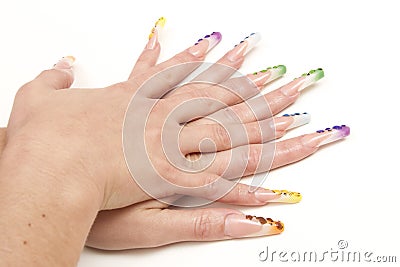 Decorated nails Stock Photo