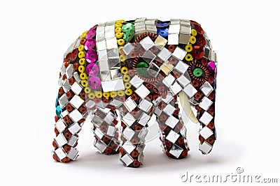 Decorated ornate Thai elephant figure Stock Photo