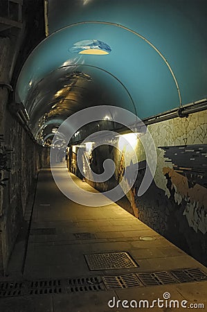 Decorated passage in an urban periphery Editorial Stock Photo