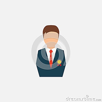 Decorated person, icon. Man. Business. Vector illustration. EPS 10 Cartoon Illustration