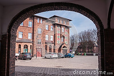 Decorated post office building in Nikiszowiec in Katowice, Poland Editorial Stock Photo