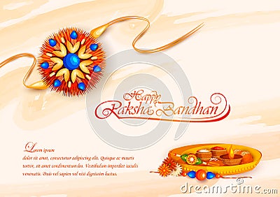 Decorated rakhi for Indian festival Raksha Bandhan Vector Illustration