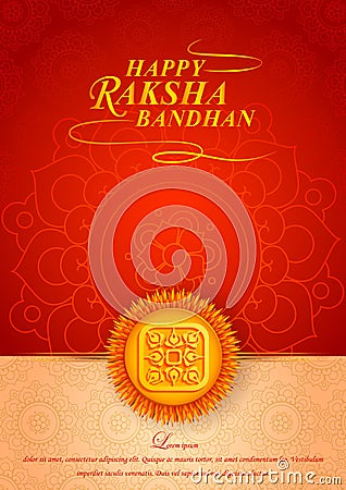 Decorated rakhi for Indian festival Raksha Bandhan Vector Illustration