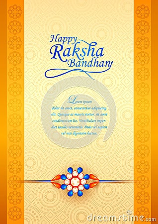 Decorated rakhi for Indian festival Raksha Bandhan Vector Illustration