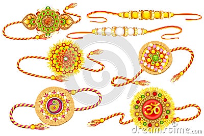 Decorated Rakhi Vector Illustration