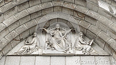 Decorated Sculpture on Plymouth Guildhall Building Stock Photo