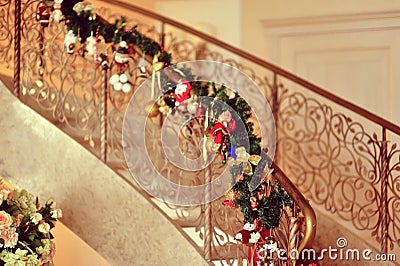 Decorated staircase Stock Photo