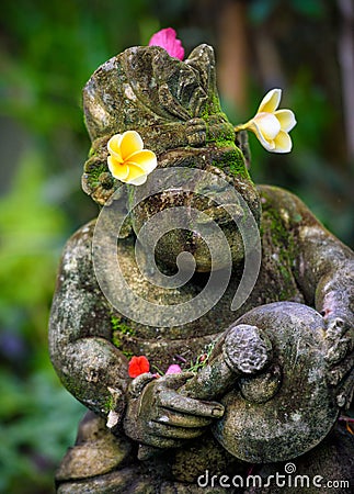 A decorated temple statue in bali,indonesia Stock Photo