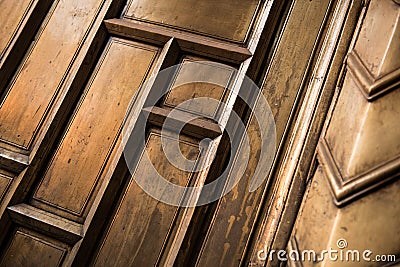 Decorated Wooden Door in Red Fort Stock Photo