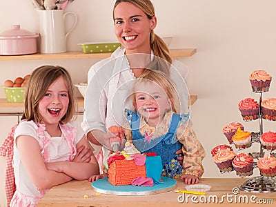 Decorating Cakes Stock Photo