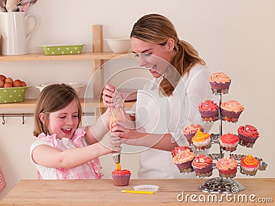 Decorating Cakes Stock Photo