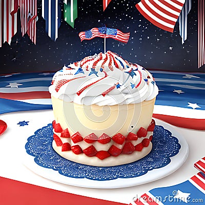 Decorating cookies in red, white, and blue is a fantastic way to celebrate Stock Photo