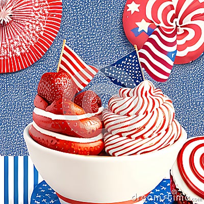 Decorating cookies in red, white, and blue is a fantastic way to celebrate Stock Photo