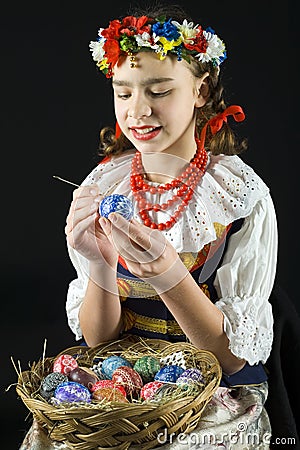 Decorating Easter egg Stock Photo