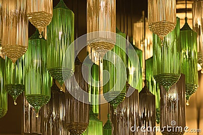 Decorating modern style lantern lamps Stock Photo