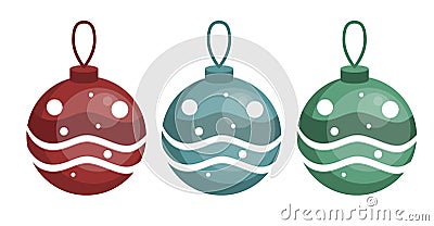Decoration balls on the fir-tree Vector Illustration