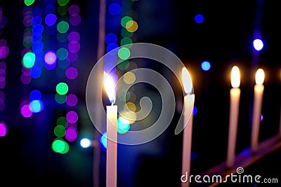 Decoration with Candle in Diwali Time Stock Photo