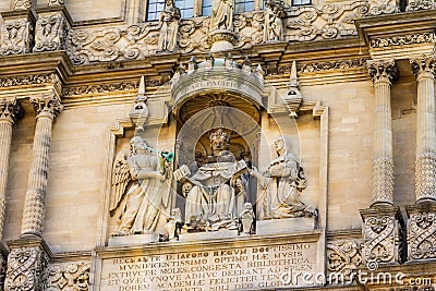 Decoration detail of Tower at the Five Orders housing the Bodleian Library in Oxford Editorial Stock Photo