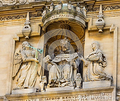 Decoration detail of Tower at the Five Orders housing the Bodleian Library in Oxford Editorial Stock Photo