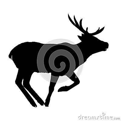 Decoration, elegance, horned, object, shadow, buck, doe, big, vintage, cervus, cute, dappled, engraving, graceful Vector Illustration