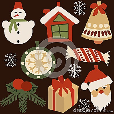 Decoration elements for Christmas 1 Vector Illustration