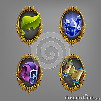 Decoration icons for games. Vector Illustration