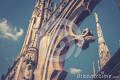 Decoration of the Milan Cathedral roof Stock Photo