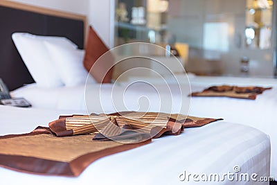 Decoration in modern simply bedroom with bokeh background Stock Photo