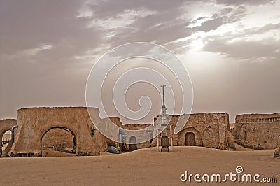 The decoration and the place where `Set for Star Wars: Episode III - Revenge of the Sith` was shot in the Sahara Editorial Stock Photo