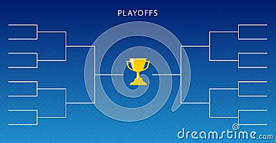 Decoration of playoffs schedule template on blue background. Creative Design Tournament Bracket. Vector Illustration