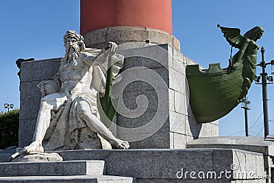 Decoration of a Rostral Column in Saint Petersburg, Russia Stock Photo