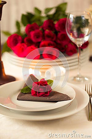 Decoration valentine table Stock Photo