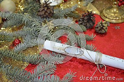 Decorations on a music sheet Stock Photo