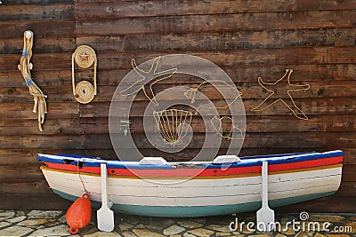 Ship and rope decorations Stock Photo