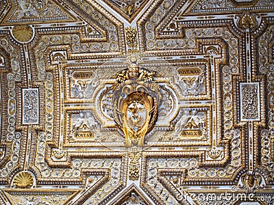 Decorative Arched Ceiling, Vatican City, Europe Editorial Stock Photo