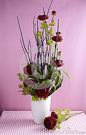 Decorative artificial flowers Stock Photo