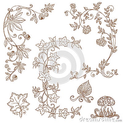 Decorative Autumn branches - for scrapbook Vector Illustration