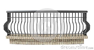 Decorative balcony on a white background. 3d rendering. Stock Photo