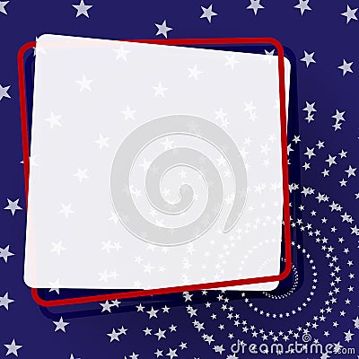 Decorative banner in a frame on a background a pattern from stars Element for the design of postcards templates posters banners Vector Illustration