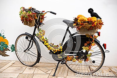 Decorative bicycle autumn theme Stock Photo
