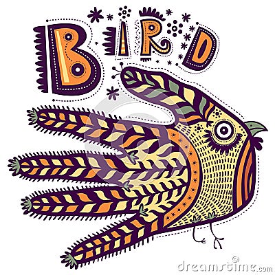 Decorative bird shaped hand Vector Illustration