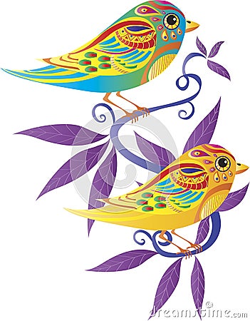 Decorative birds Stock Photo