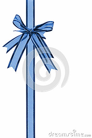 Decorative blue bow ribbon Stock Photo