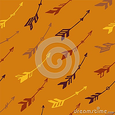 Decorative boho arrows graphic seamless pattern. Ethnic apache design. Native american motif. Vector Illustration