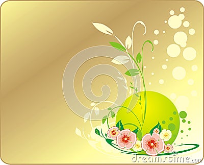 Decorative bouquet of flowers. Card Vector Illustration