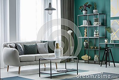 Decorative bright living room interior Stock Photo