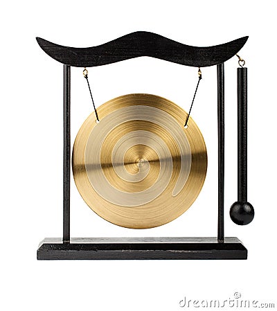 Decorative bronze gong Stock Photo